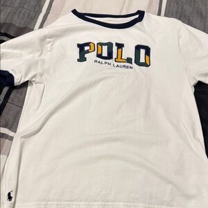 Polo by Ralph Lauren Kids White Shirt with Navy and Yellow Accents